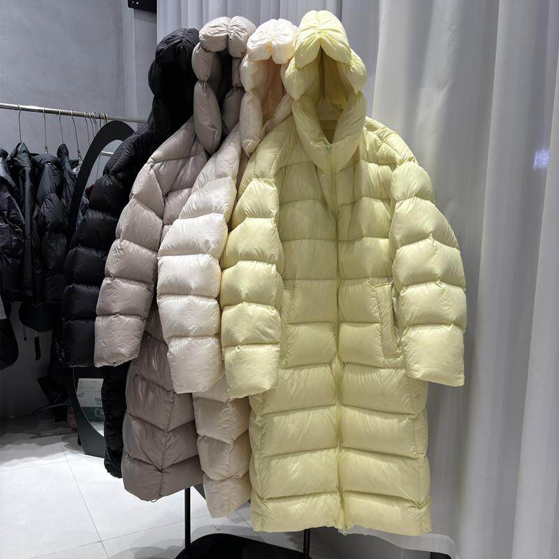 2024冬季新款羽绒服女中长款韩版过膝连帽宽松50白鹅绒加厚外套潮