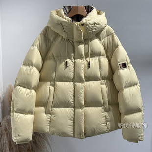 加厚羽绒服女式高充绒量东北极寒2025冬装新款连帽中长面包服外套