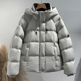 加厚羽绒服女连帽中长款蓬松面包服高充绒量冬季保暖外套新版爆款