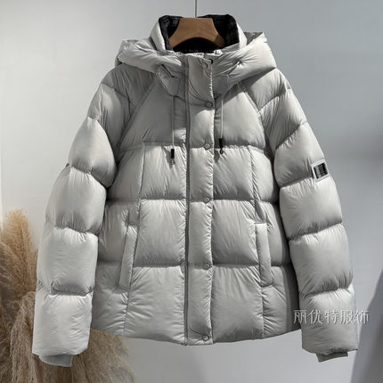 加厚羽绒服女连帽中长款蓬松面包服高充绒量冬季保暖外套新版爆款