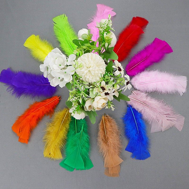 平板毛彩色天然羽毛手工饰品DIY装饰其他配件服装工艺品材料