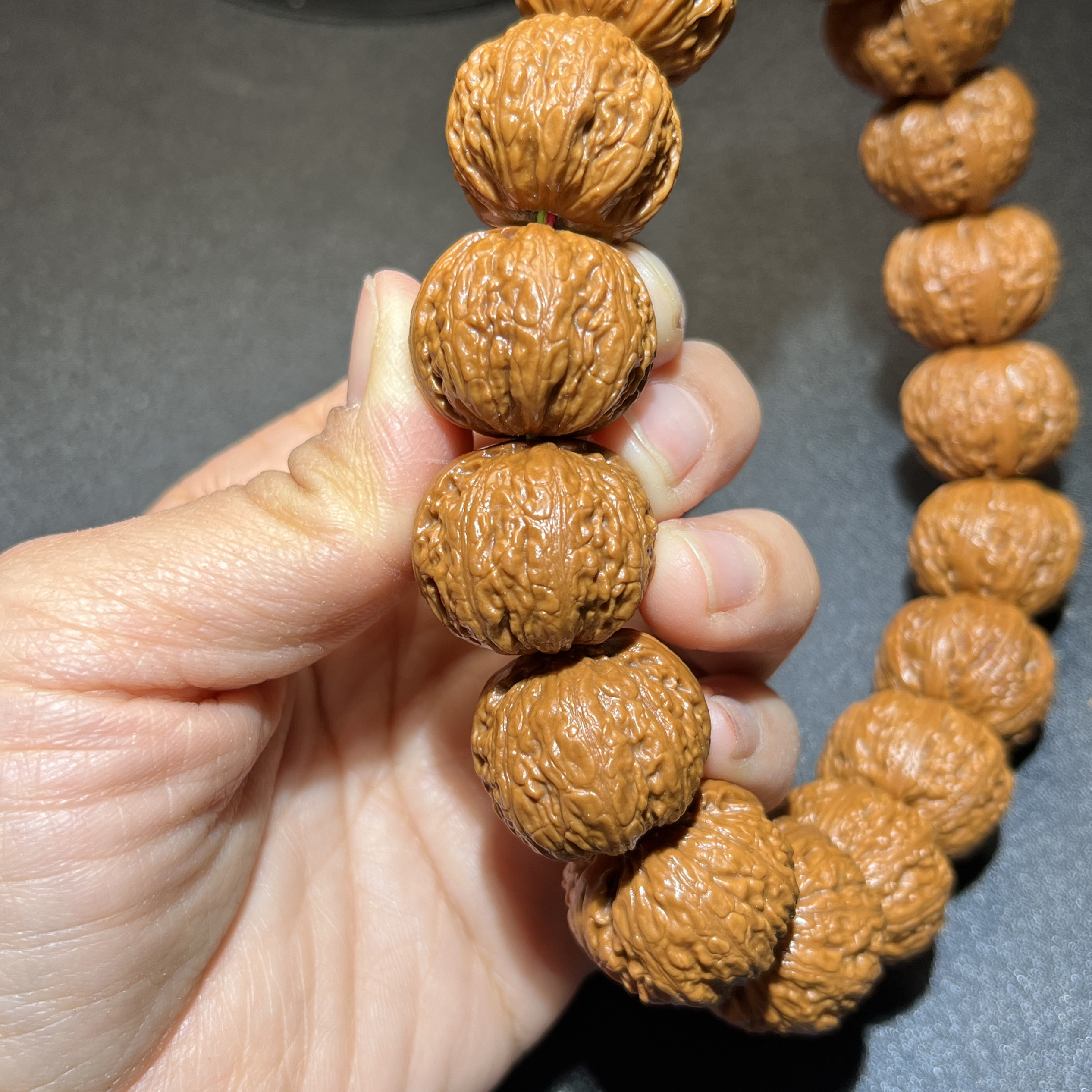 纯野沟货小核桃楸子手串 超好的磨盘边23肚25高19 桩型好纹路漂亮