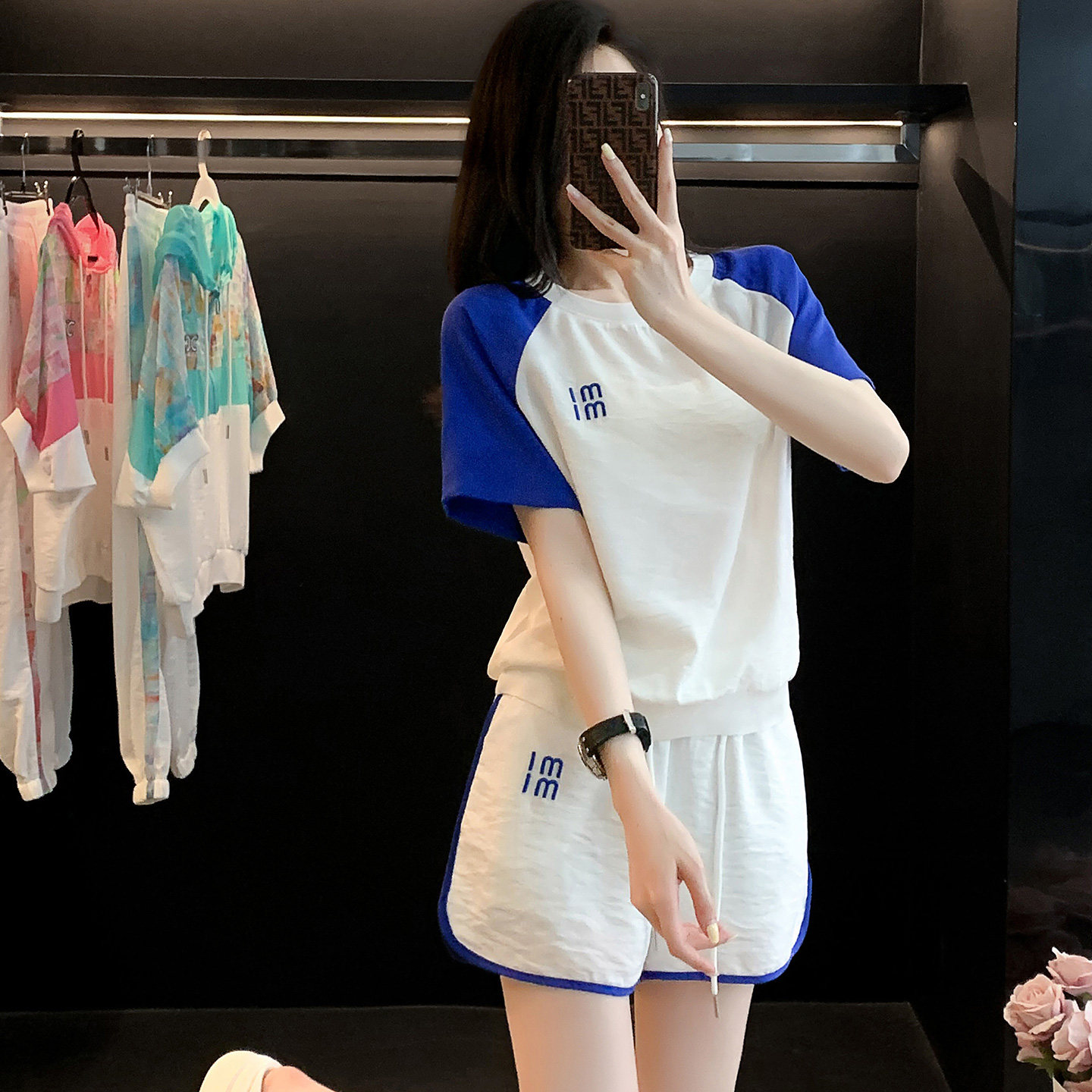 纯棉运动套装女夏季宽松显瘦短袖短裤两件套休闲时尚减龄2026新款