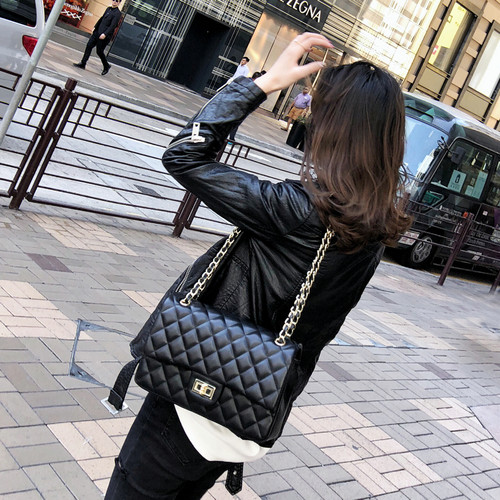 菱格链条秋冬小香风女斜挎单肩
