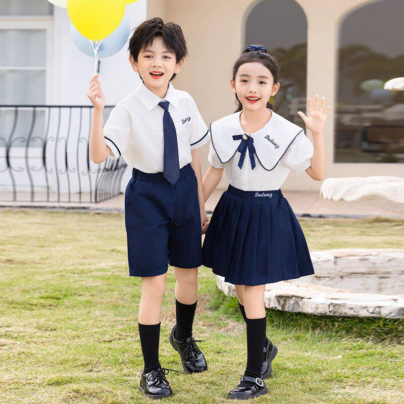 新款幼儿园夏季园服小学生校服学院套装英伦风班服大班毕业拍照服