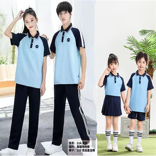 新款中小学生校服套装幼儿园园服夏季男女款运动短袖集体团队班服