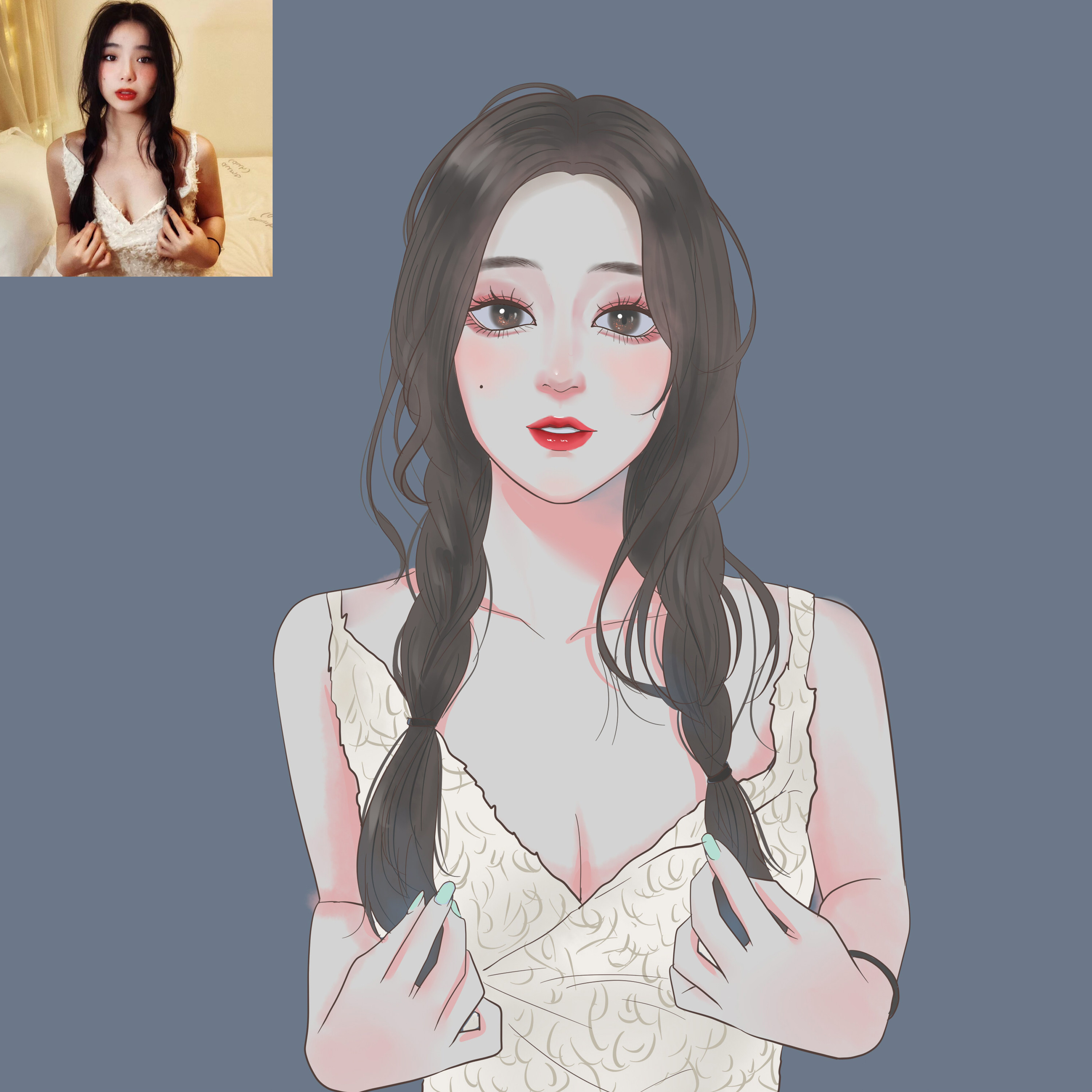 新纯欲风q版头像卡通漫画设计定制微信头像抖音真人照片手绘定制