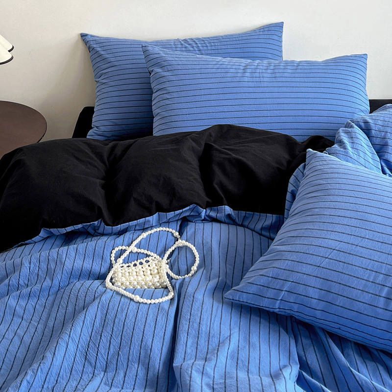 造梦家居布鲁斯蓝纯棉四件套全棉