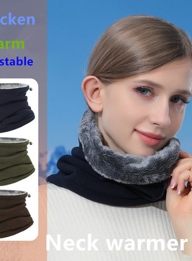 加绒加厚防风冬季男女保暖可调节骑行滑雪围脖winter neck warmer