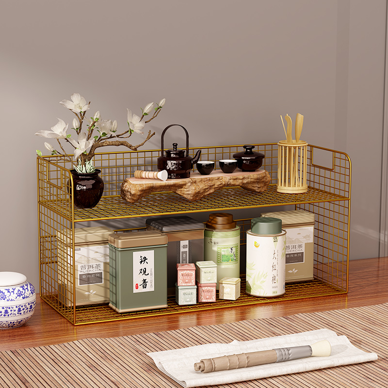 餐桌杯子收纳置物架桌面饮料零食茶水杯子多层整理架收纳神器客厅
