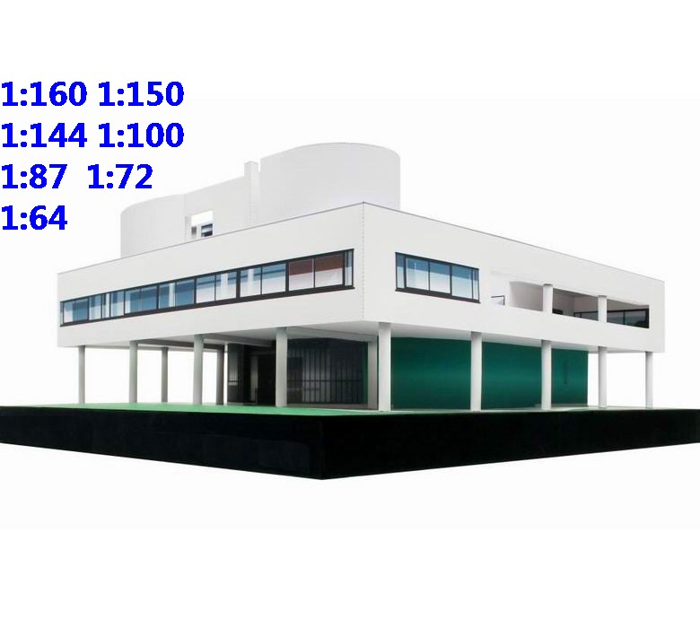 1:144 1:100 1:72 1:64萨伏伊别墅 现代经典建筑沙盘手工作业DIY