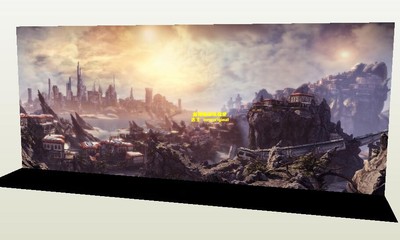 生化危机终结者世界末日城市废墟士兵人偶场景背景纸模型