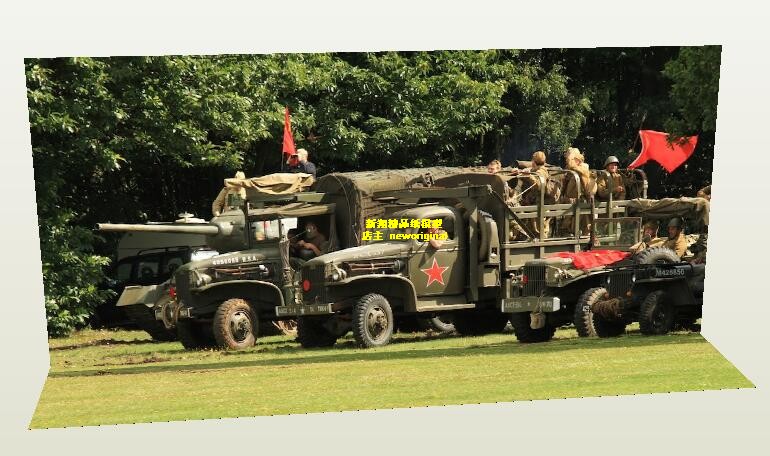 1比12 1:18二战苏军苏联士兵人坦克嘎斯卡车军事场景背景纸模型