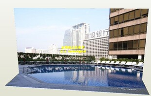 1比12 18 35比例香港豪华酒店游泳池街道街景兵人偶娃娃场景模型