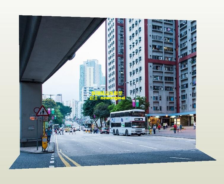 1比12 18香港湾仔街景街道商店铺商业街车模兵人汽车场景模型图片