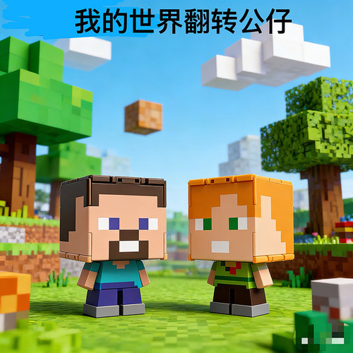 我的世界翻翻乐公仔手办模型玩具