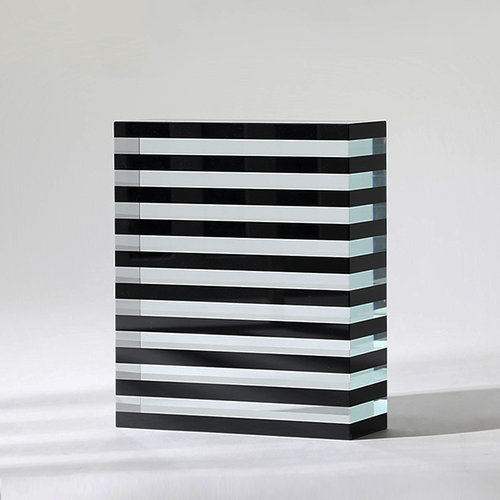 横条纹水晶方块砖装饰品摆件