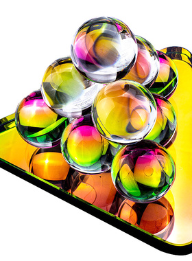 欧式风样板间几何金字塔水晶球