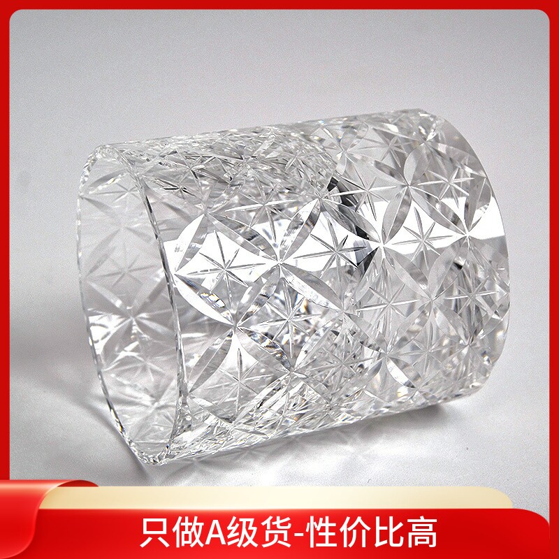 手工雕刻超厚重质K9水晶玻璃杯