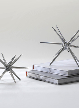 样板间家居客厅银色海胆软装饰品