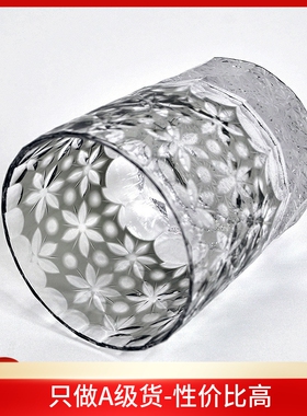 高颜值水晶玻璃杯洛克杯透明灰色樱花江户切子杯销子杯威士忌酒杯