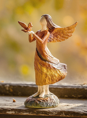 法式中古奶油风秋风色调人物雕塑