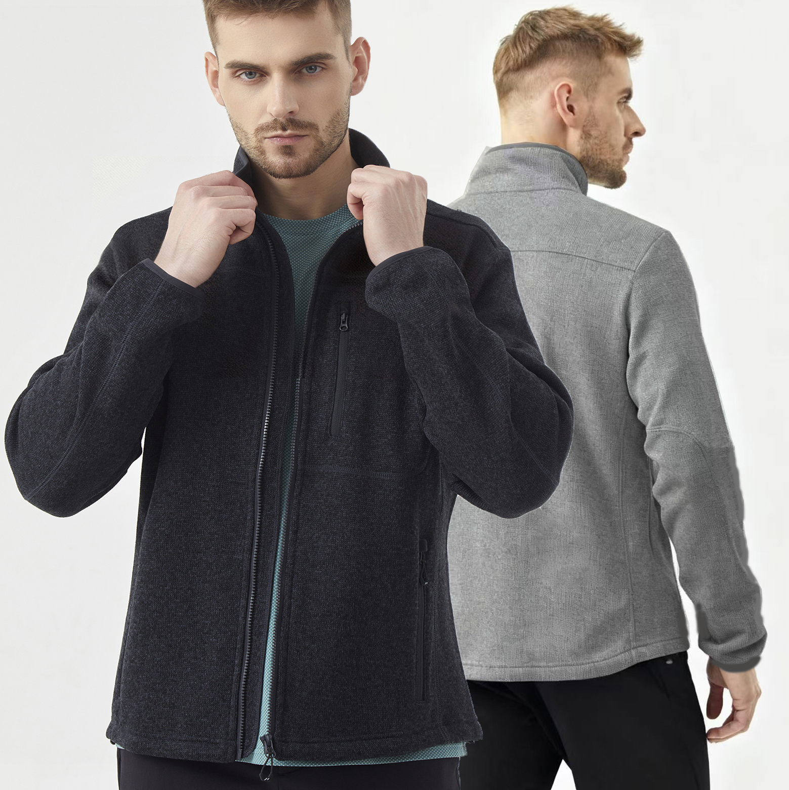 弹道猫麻雀针织软壳衫抓绒保暖