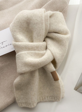 白色围巾女冬季2025新款羊毛混纺女生高级感韩系百搭小众女士围脖