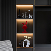 现代家居装 饰品新房客厅电视柜背景兔子摆件套装 花瓶搬家乔迁摆设