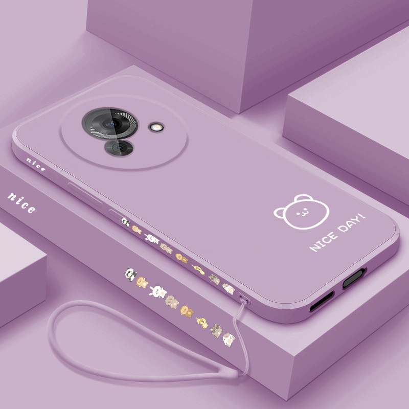 适用魅族lucky08手机壳新款Lucky08液态硅胶简约软壳M431Q镜头全包防摔高级感Meizu网红男女生保护套线条小熊