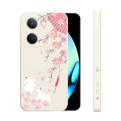 适用vivoy78t手机壳新款y100简约兔兔VIVO保护套y33t高级镜头V2313A全包防摔v2312ba液态硅胶可爱男女款外壳