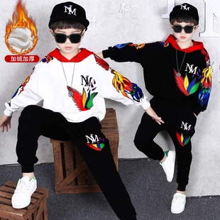秋冬运动卫衣洋气男孩新年8岁休闲衣服潮流 童装 男童套装 2025新款