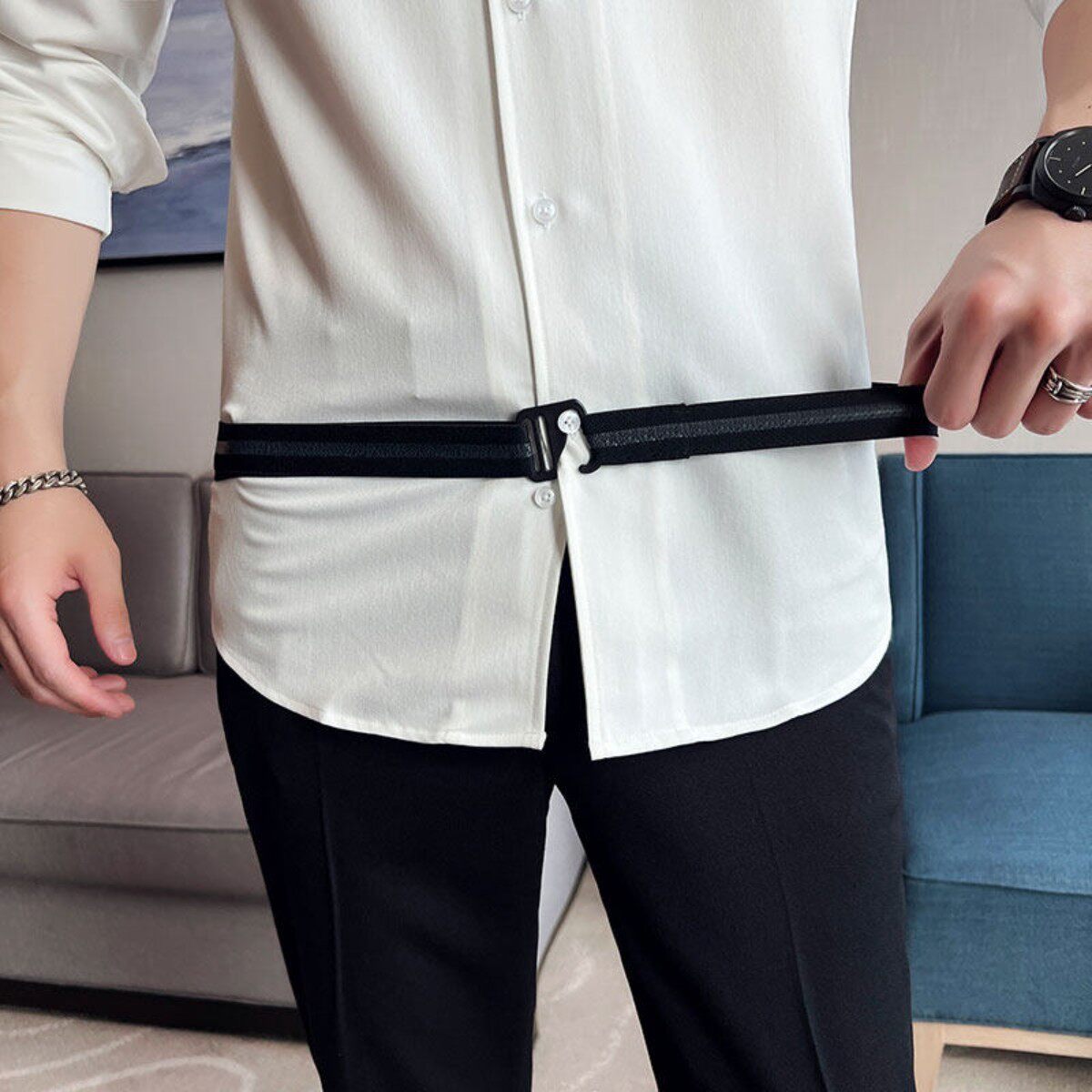 男士衬衫防滑带衬衣防滑神器女商务西装固定束缚带可调节弹力腰带