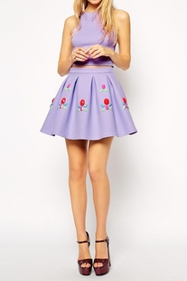 欧单余货厚空气层粉紫色钉珠蓬蓬裙伞裙迷你短半裙有加肥加大码