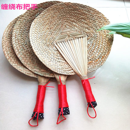 蒲草扇中国风草编扇子传统夏季便携随身简约老人手摇手工扇棕叶扇