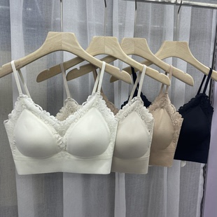 枫之欣4114性感V领蕾丝粉底液隐形美背抹胸女固定杯无痕聚拢内衣