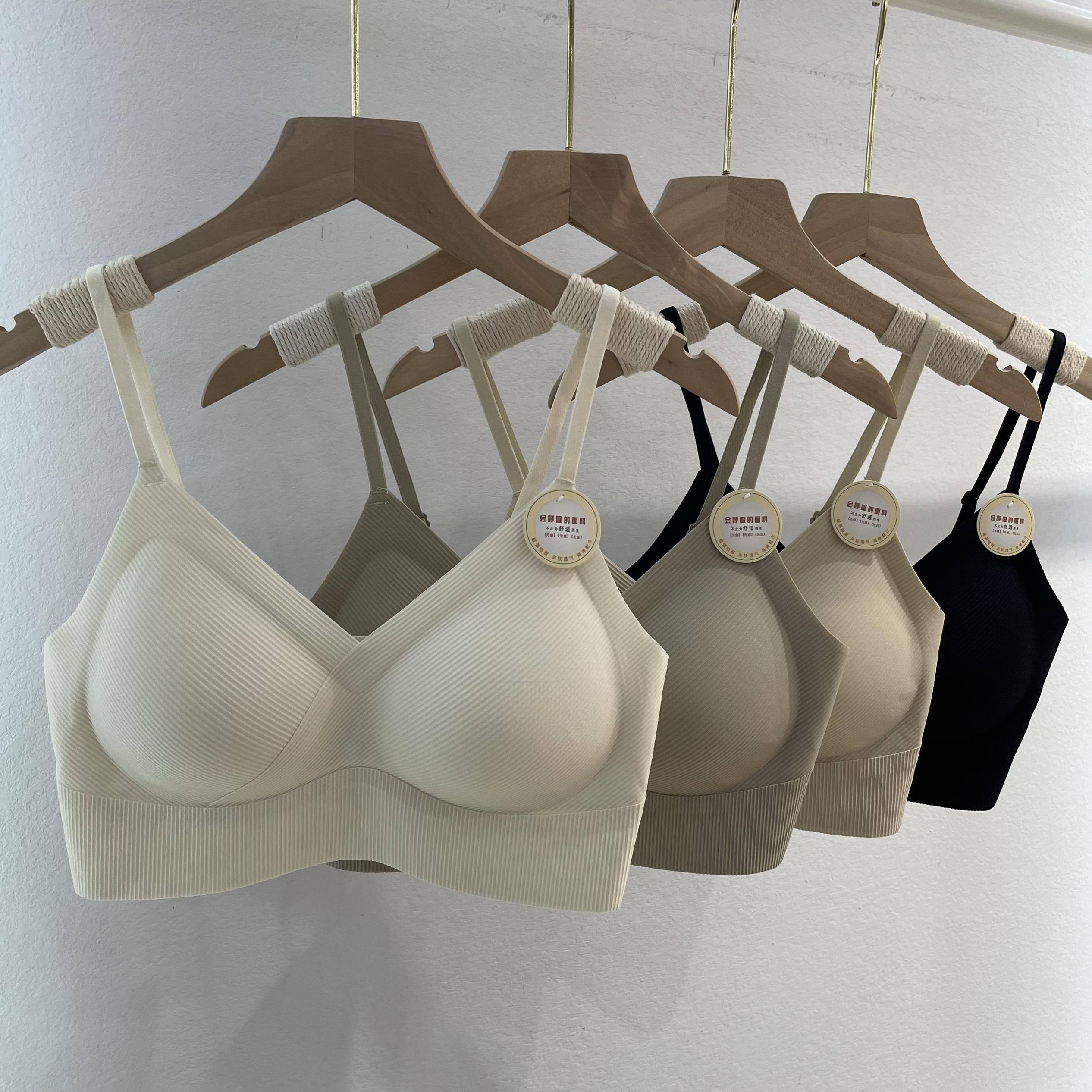 黛美芮6210新款无痕固定杯美背内衣女抹胸聚拢夏季细肩带吊带背心