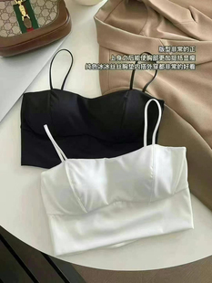 8239夏季 新款 无痕冰丝美背内衣女一体防走光聚拢吊带背心细带抹胸