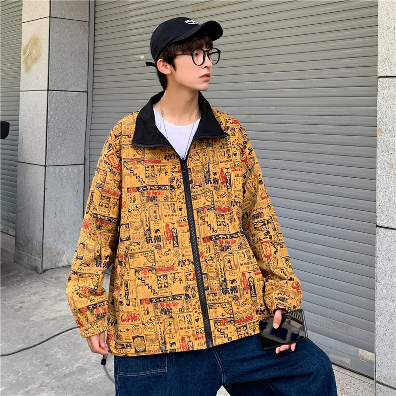 2025春秋季新款休闲双面两面穿夹克男宽松情侣开衫外套JK2107-P50,男装夹克,星座1703A-1