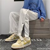 2025春秋季新款排扣裤潮痞帅宽松潮牌华夫格束脚卫裤KZ0630-P30，男装休闲裤，星座1703A-1