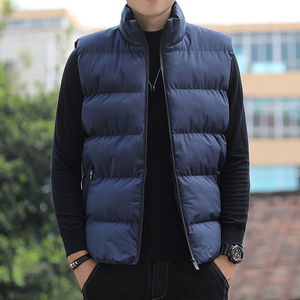 2025新款潮男男士港风复古工装棉马甲男纯色立领马甲棉背MJ55-P25图片