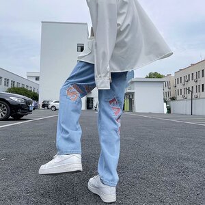 2025年秋季 ins ~INS潮流字母刺绣高街百搭牛仔裤男EK88-P30图片