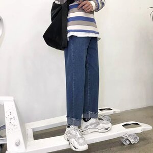 2025春秋新款宽松潮男港风百搭牛仔裤男休闲直筒牛仔裤 K1119-P27图片