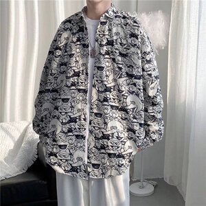 2025秋冬季新款港风宽松休闲痞帅chic潮流印花设计感衬衣CS21-P30图片
