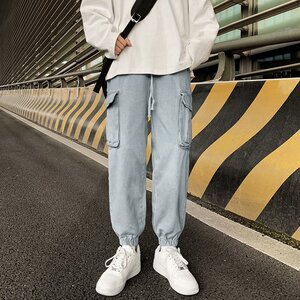 2025秋季新款韩版修身潮流中腰男原宿百搭慵懒简约牛仔裤696-P40图片