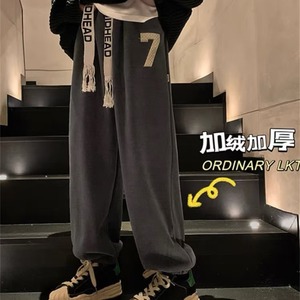 秋冬季微弹裤子休闲潮流运动束脚裤帅气长裤AK73-常规P25加绒P35图片