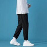 2025春秋新款休闲裤男韩版运动阔腿束脚裤华夫格卫裤潮牌K888-P25，男装休闲裤，星座1703A-1