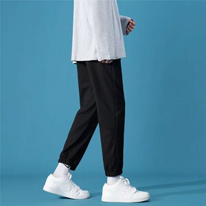 2025春秋新款休闲裤男韩版运动阔腿束脚裤华夫格卫裤潮牌K888-P25图片