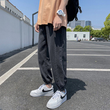 2025春秋季新款印花潮牛仔裤男女中性宽松束脚裤九分裤NB525-P35，男装牛仔裤，星座1703A-1