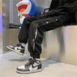 2025春秋季新款排扣裤潮痞帅宽松潮牌华夫格束脚卫裤KZ0630-P30，男装休闲裤，星座1703A-1